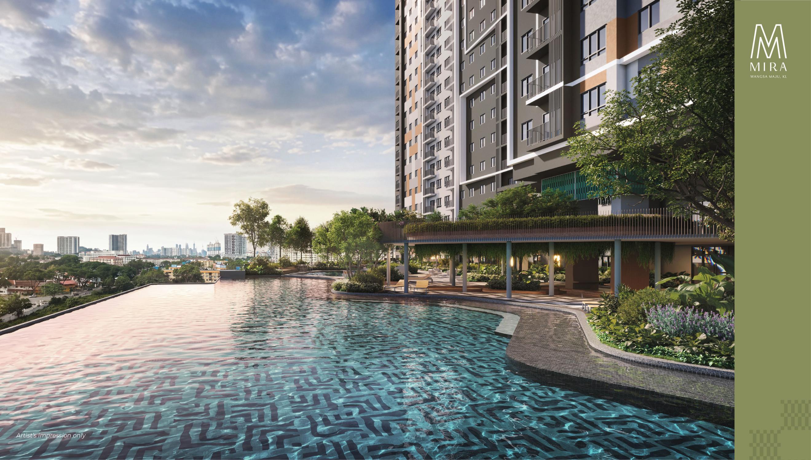 Artist’s impression of the M Mira swimming pool